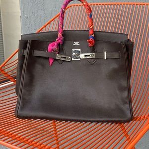 HERMES Birkin  Bag 35 CM Chocolate Brown